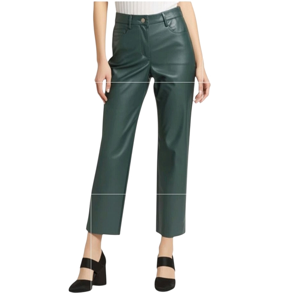 Wilfred Melina Dark Green Ultra Soft Faux Leather Vegan Pants